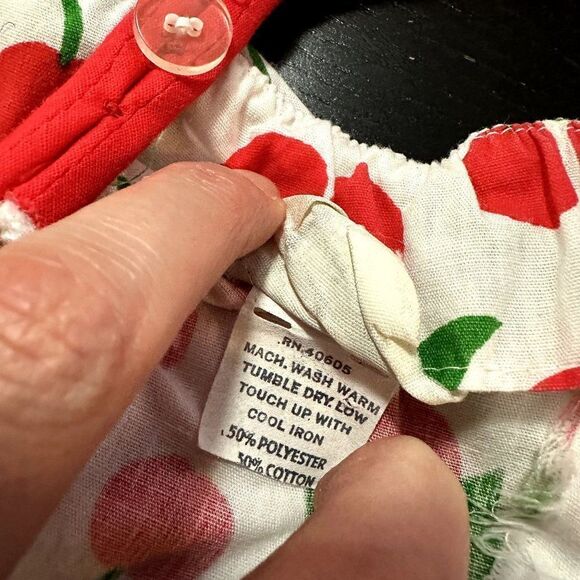 Womens Vintage 70s 80s Jenni Cherry Print Sun Dress Size Small - Picture 10 of 11